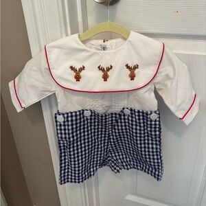 NWOT Sweet Dreams Reindeer Gingham Jon Jon